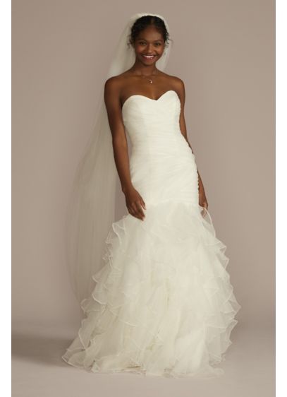 Organza Mermaid Wedding  Dress  with Ruffled  Skirt David s  Organza Mermaid Wedding  Dress  with Ruffled  Skirt David s