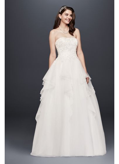 Tulle Wedding Dress with 3D Floral Appliques | David's Bridal