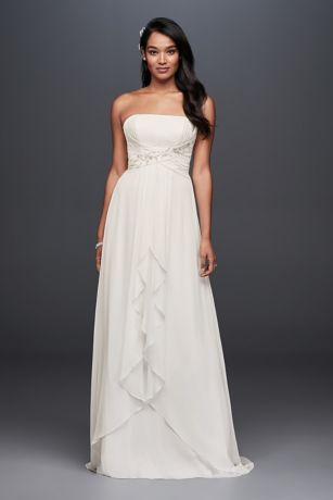 david's bridal chiffon wedding dress