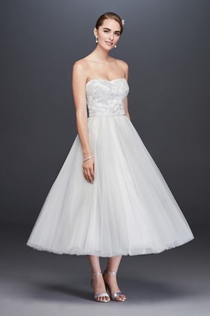 Extra Length Off Shoulder Wedding Dress with Drape | David's Bridal