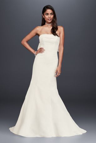 faille mermaid wedding dress with bow back