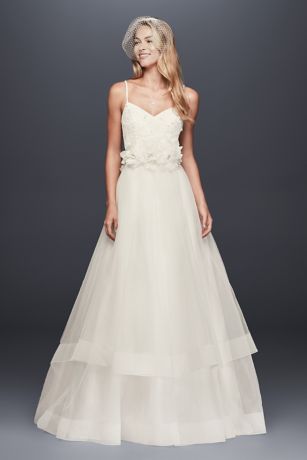 Oleg Cassini Off the Shoulder Tulle Wedding Dress | David's Bridal