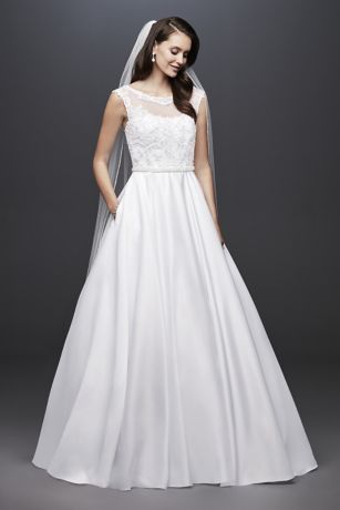 david's bridal satin wedding dress