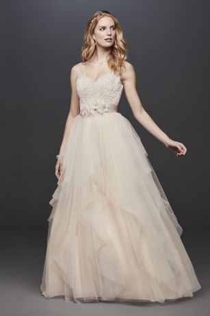 Tulle Tank V-Neck Ball Gown with 