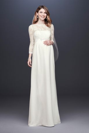 3/4 Sleeve Crepe Sheath Maternity 