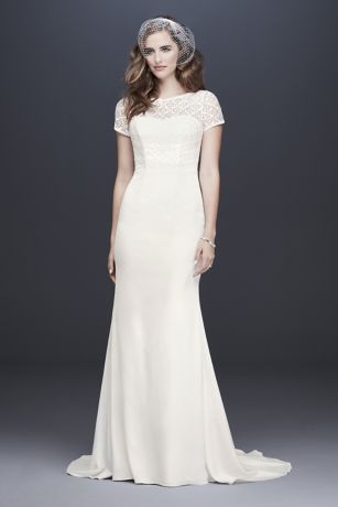 crepe lace wedding dress