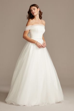 david's bridal off the shoulder bridesmaid dress