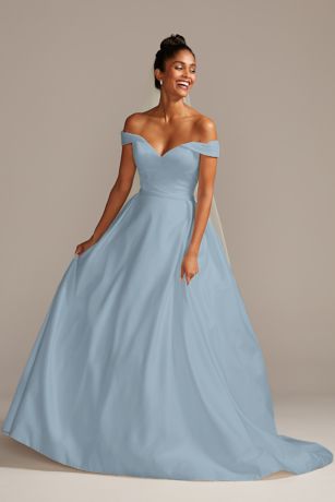 david's bridal sky blue dress