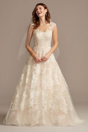 david's bridal illusion neckline