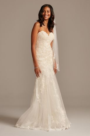 layered lace wedding dress