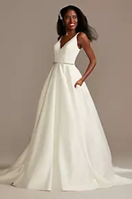 David's Bridal Size 12 Nude Dress With Train on Queenly