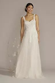 DB Studio Beaded Floral Bodice Basque Waist Wedding Dress