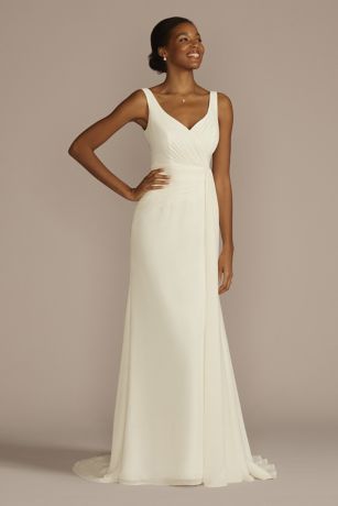 Picture of Pleated Chiffon V-Neck Tank A-Line Wedding Dress
