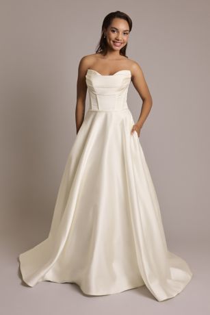 Picture of Satin Strapless Ball Gown Wedding Dress