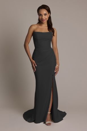 Black Sculpted Cowl Dress