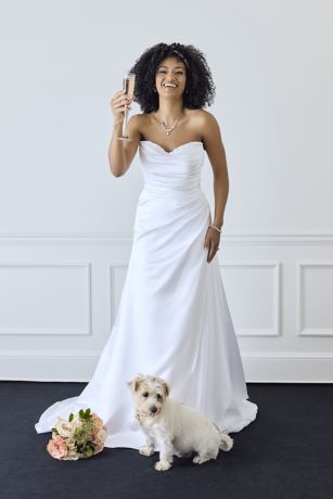 Picture of Beaded Satin Sweetheart A-Line Wedding Dress