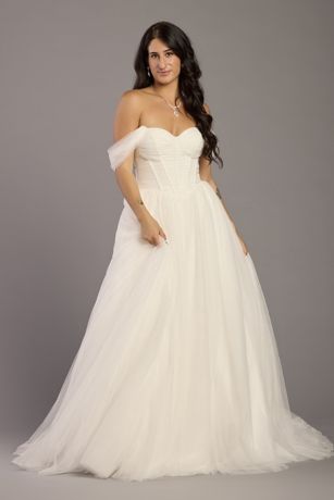 Picture of Pleated Tulle Basque Waist Sweetheart Ball Gown