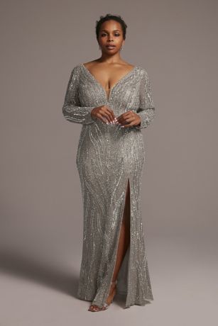 David's bridal long sleeve formal outlet dresses