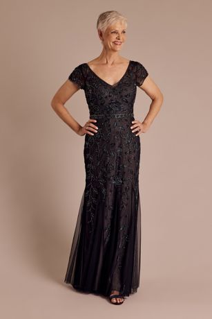 Picture of Short Sleeve Allover Beaded Sheath Dress