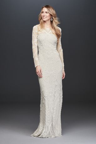 david's bridal long sleeve wedding dress
