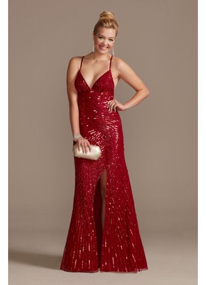 Crossing Sequin Sheath Dress with Slit - With Old Hollywood glamour and modern day flair,
