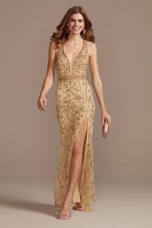 champagne evening gown