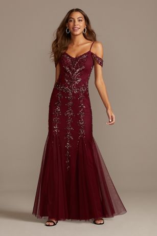 wine colored ball gown