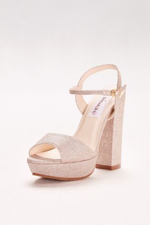 ivory wedding shoes chunky heel