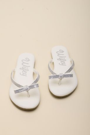 Picture of Wifey Rhinestone Bow Flip Flips