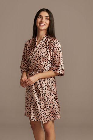 cheetah silk robe