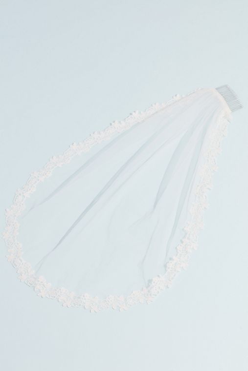 David's Bridal Lace-Trimmed Communion Veil