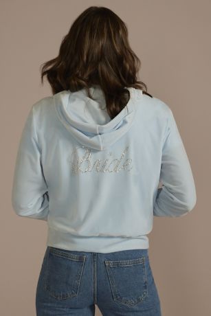 Picture of Zip-Up Velour Rhinestone Bride Hoodie