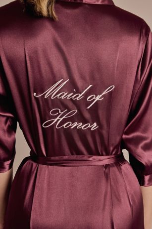 Picture of Embroidered Satin Maid of Honor Robe
