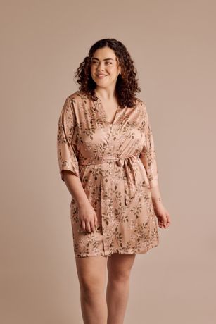 Picture of Floral Print Satin Robe