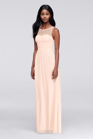 illusion neckline formal dress