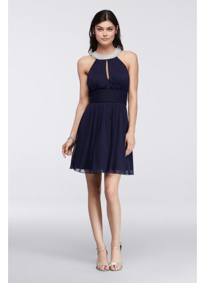 Short A-Line Halter Cocktail and Party Dress - Speechless