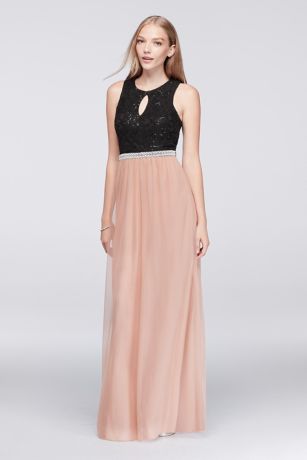 sequin and mesh maxi dress