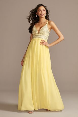 david's bridal yellow prom dresses
