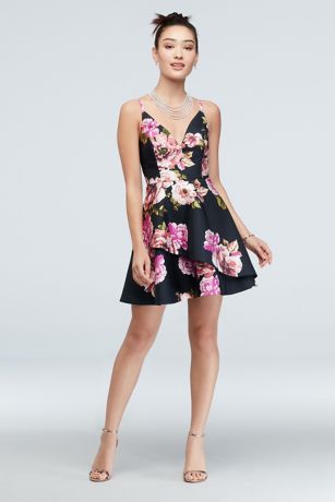 short floral skater dress