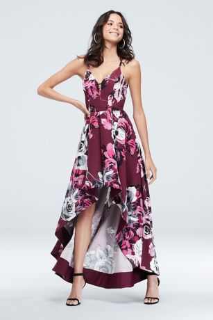 floral high low gown