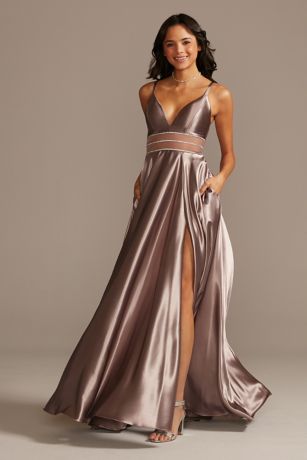 david's bridal plunging neckline
