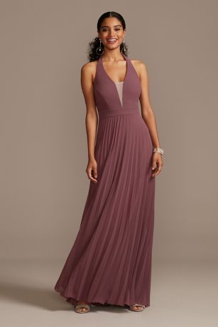 deep v chiffon dress