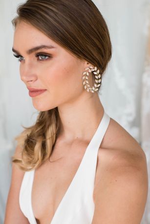 Picture of Swarovski Crystal Laurel Leaf Wreath Earring