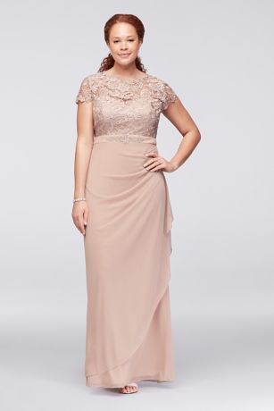 plus size blush dress with sleeves