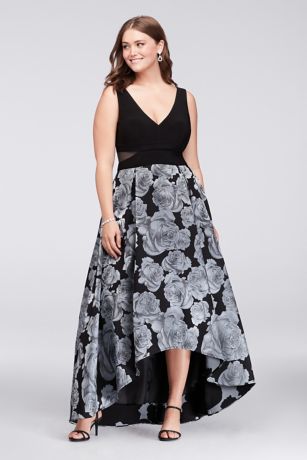 plus size high low gown