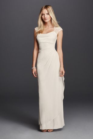 david's bridal lace cap sleeve bridesmaid dress