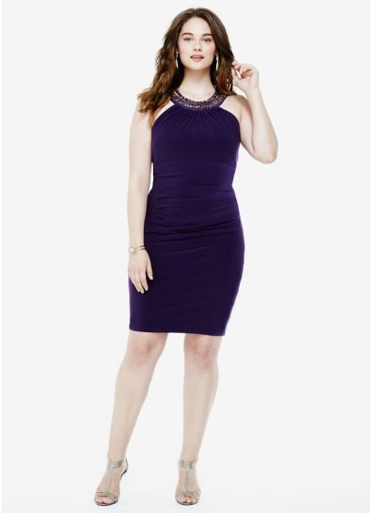 Short Sheath Halter Cocktail and Party Dress - Xscape