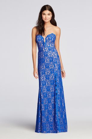 david's bridal royal blue prom dress