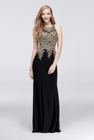 black and gold prom dress david's bridal