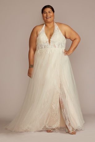 Picture of As Is Lace Applique Halter Plus Wedding Dress
